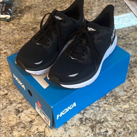 Hoka Shoes - Hoka Clifton 8 black/white Running Shoes 9.5
